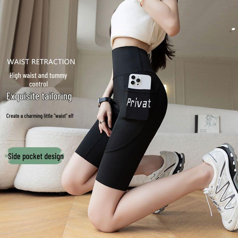 

Women s Five-Minute Shark Skin Butt-Lifting Yoga Shorts: Summer Outerwear, Tight-Fitting, Anti-Exposure Fitness Base Layer L (Recommended 100-120 lbs)