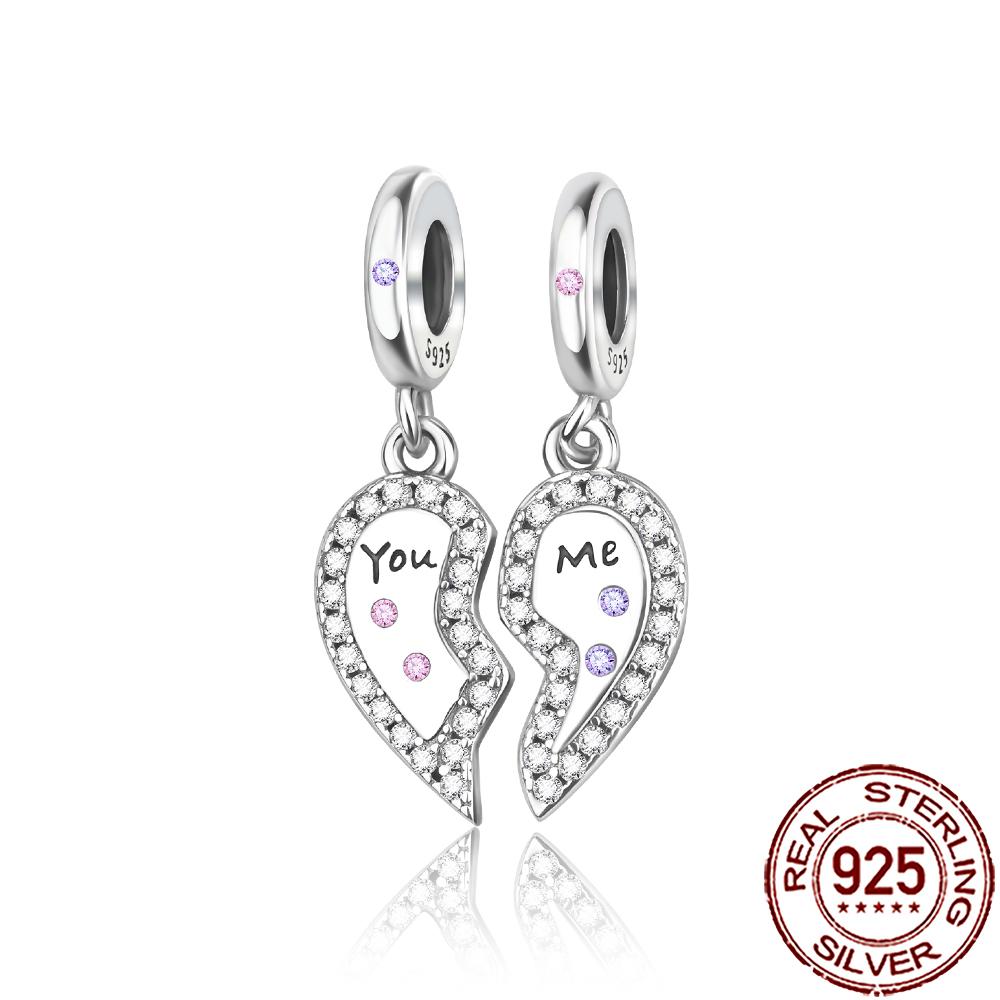 New Charms Copper Sparkling Mum Mother Family Love Heart Beads Fit Original Bracelet Necklace Diy Jewelry