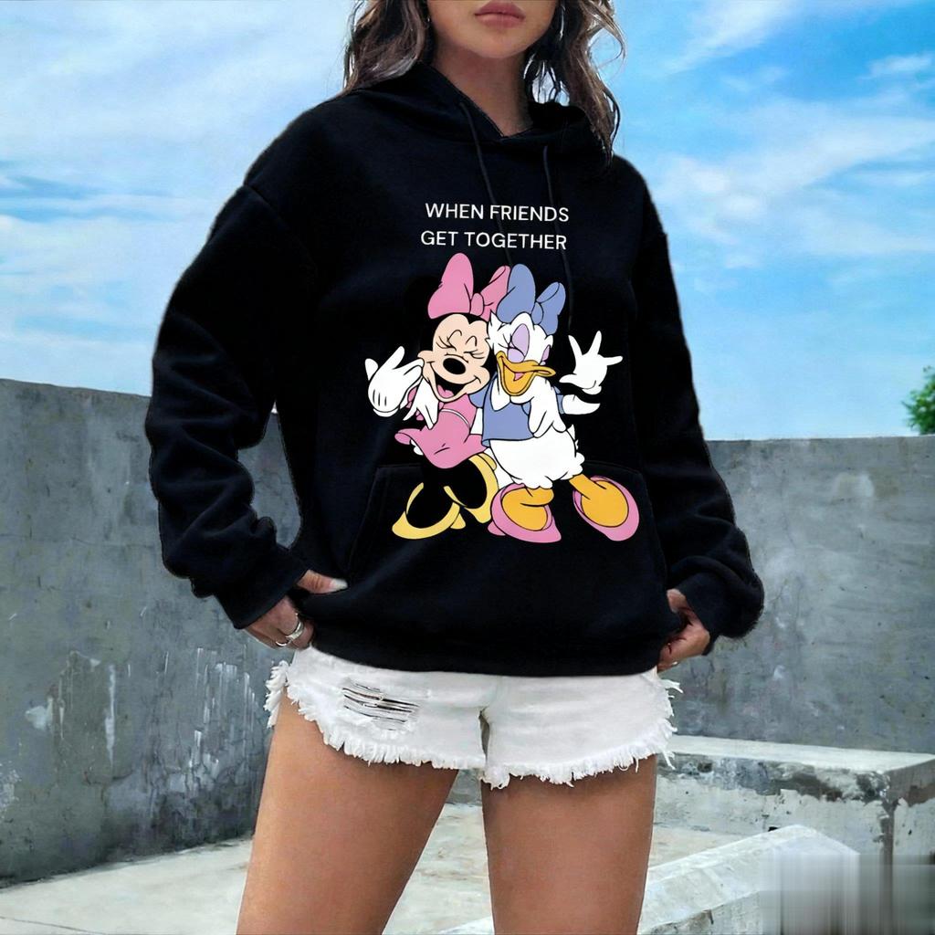 Minnie Daisy Friends Graphic Print Hoodie Spring Autumn Women Men Casual Pullover Sweatshirt Streetwear Sweatshirt Disney Gifts