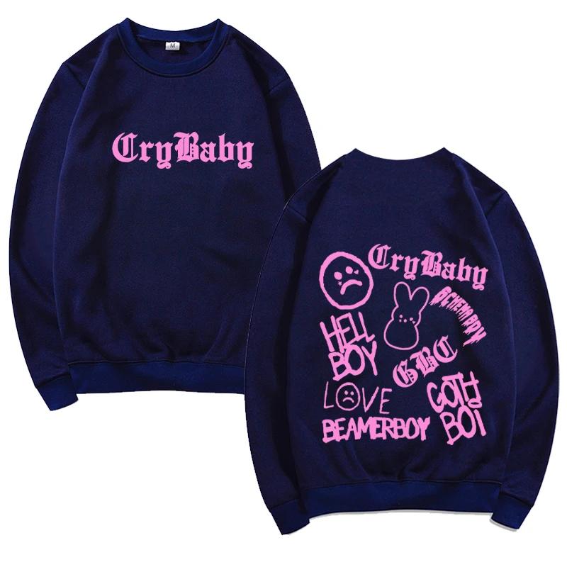 Fall Winter Warm Top Lil Emo Rap Goth Peep Hip Hop Printed Crew Neck Sweatshirt Trendy Fashion Clothing Pullovers & Long Sleeves Women’s