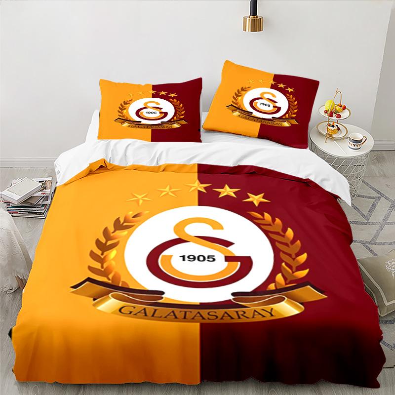 Emblema del Galatasaray Football Club Set Biancheria da Letto 3 Pezzi, Ideale per 1 Copripiumino e 2 Federe Perfetto come Regalo per Fan, Ideale per Camera da Letto, Dormitorio