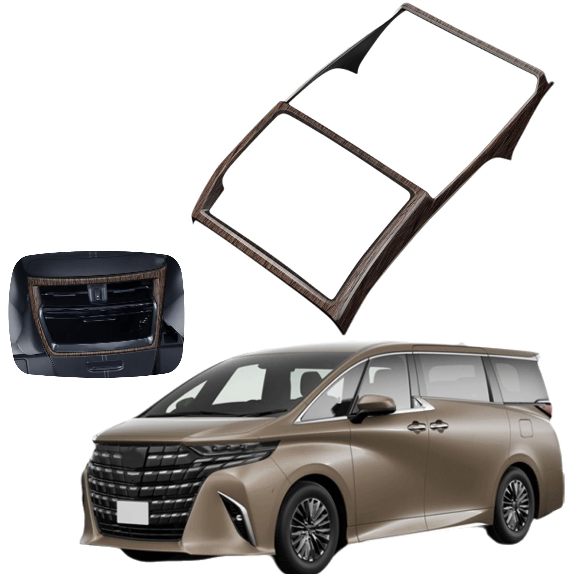 

Glealcco Rear Air Vent Kick Protection Custom Interior Part for the New 40 Series Frame, Alphard/Vellfire (Woodgrain Brown)