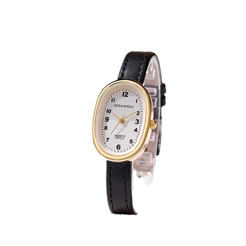 Korean Style Oval Mother-of-Pearl Women's Watch - Artistic and Elegant Design