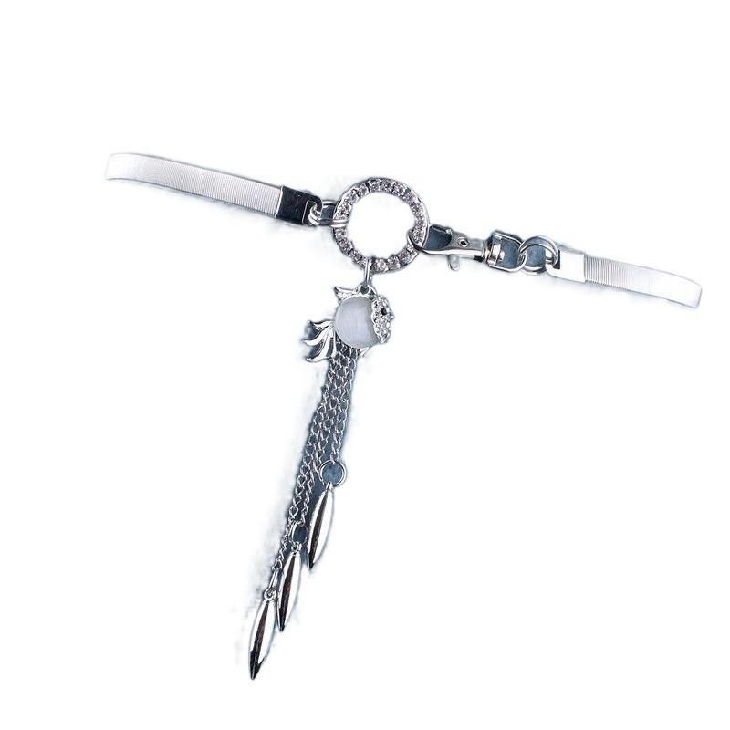 Elegant Metal Spring Waist Chain With Sparkling Fox Pendant For Women Fashion Accessories