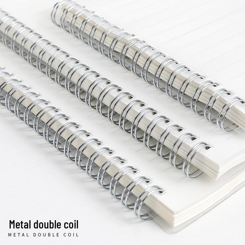 PP Cover A7 Flip-Up Coil-Bound Lined Notebook - Mini English Diary for Students & Stationery