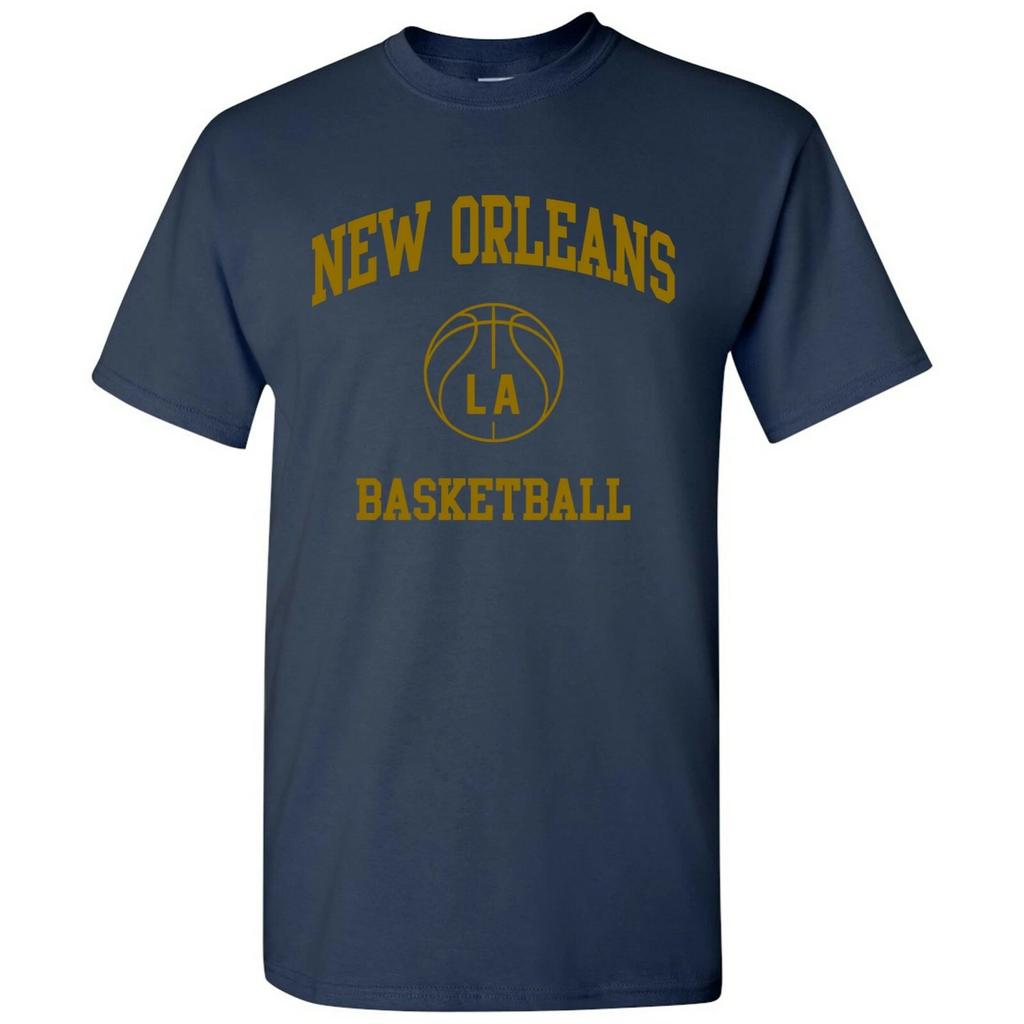 New Orleans Classic Basketball Arch - Hometown Sports Team Basic Cotton T-Shirt