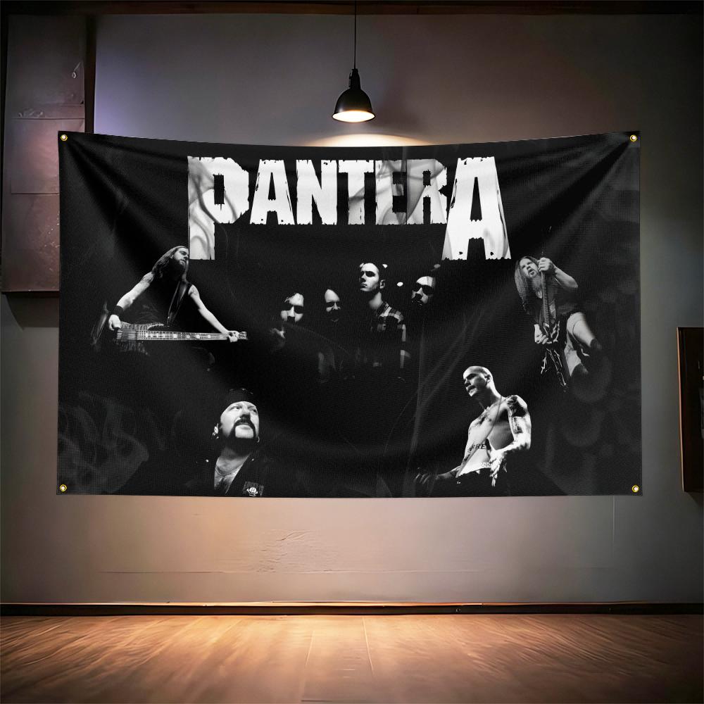 Rock Music Flag 3x5ft For Pantera Band Fans Banner Hd Print Brass Grommet Garage Bedroom Living Room Dorm Wall Decor Tapestry
