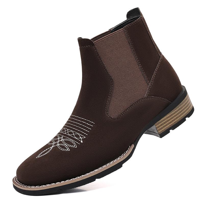R006 Chelsea Boots Embroidered Pullover Chelsea Boots Men's Martin Boots, Foreign Trade