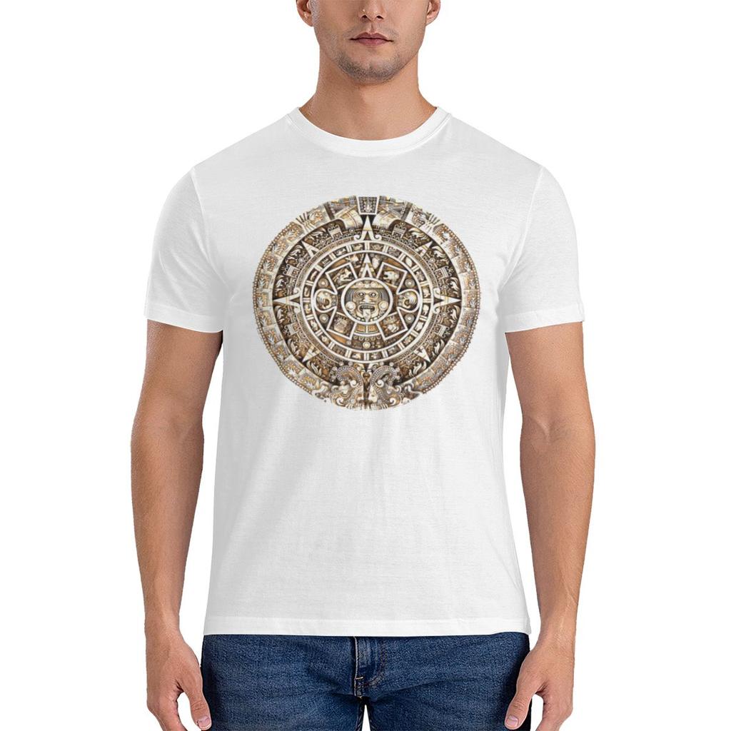 Aztec Calendar Flattering For All Body Types Tshirt Japanese Style Minimal Not Easy To Loosen Tee