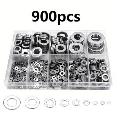 900 Rondelle Larghe in Acciaio Inossidabile, 9 Misure Kit Assortimento Rondelle Piane Penny per Montaggio Auto Nave, Installazione Mobili