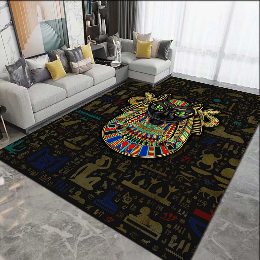 Ancient Egypt Egyptian God Egyptian Cat Anubis Carpets Living Room Bedroom Rug Washable Floor Mats Household Area Mat Devor