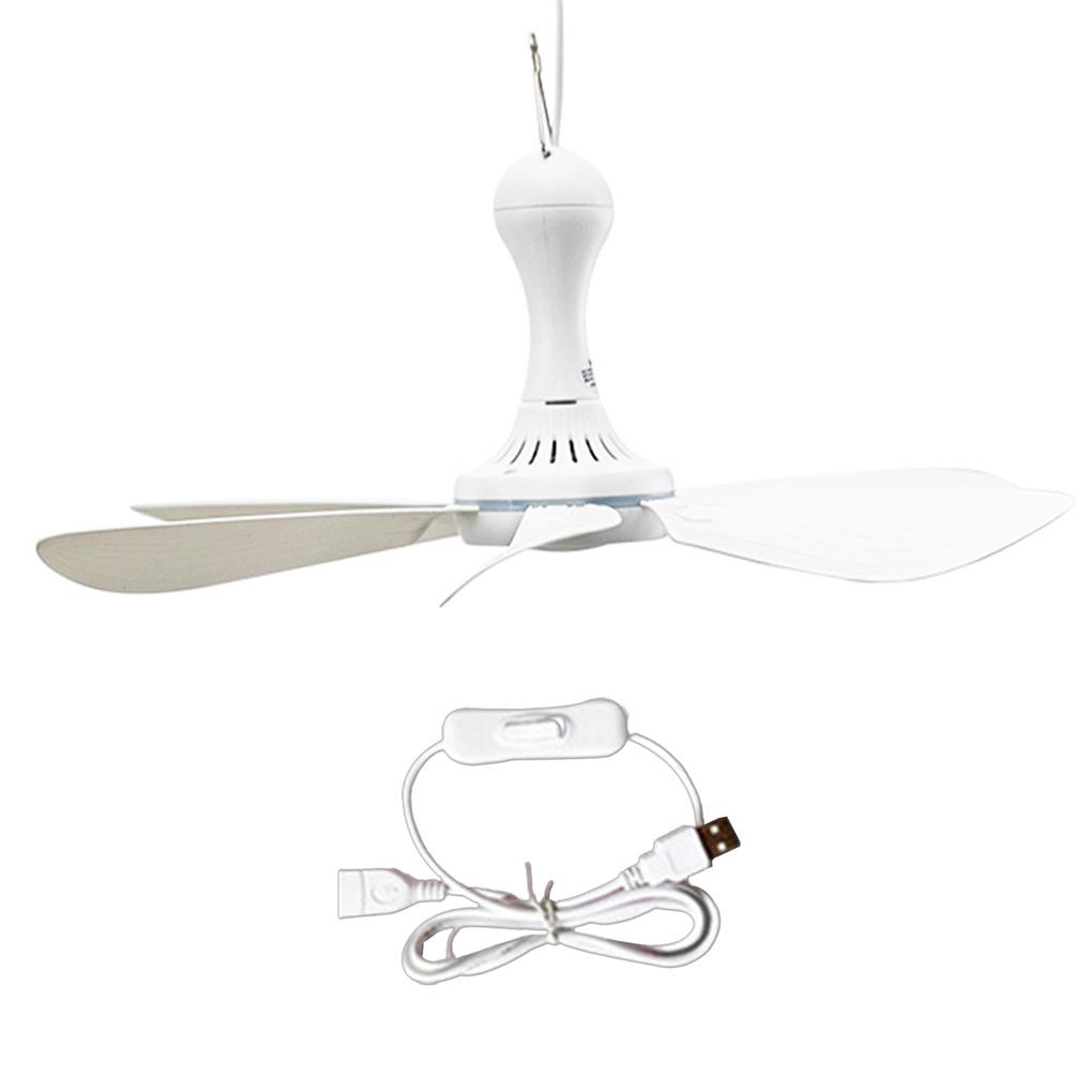 Ceiling Fan Hanging Fans 6 Leaves USB Outdoors Dual-Use Small Indoor for Camping Restaurant Canopy Tent Living Room