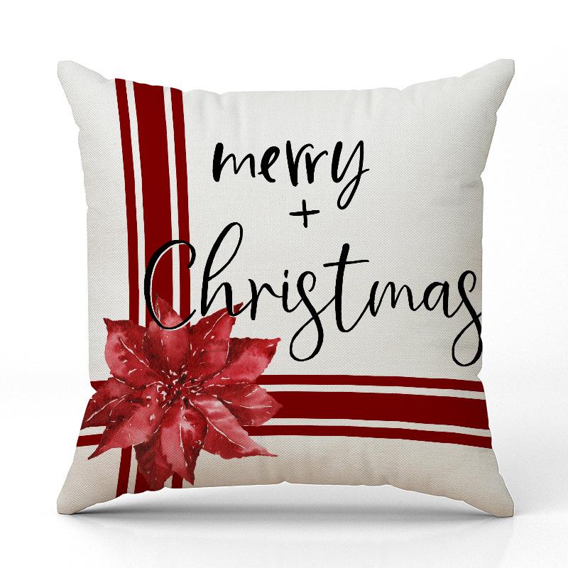 

Новая Рождественская наволочка Red Hat, льняная наволочка с принтом, праздничное украшение комнаты, дивана, наволочка