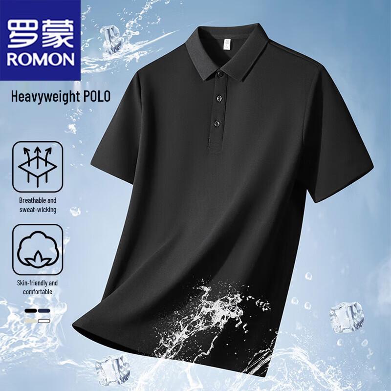 

ROMON Men s Summer Lightweight Polo T-Shirt L
