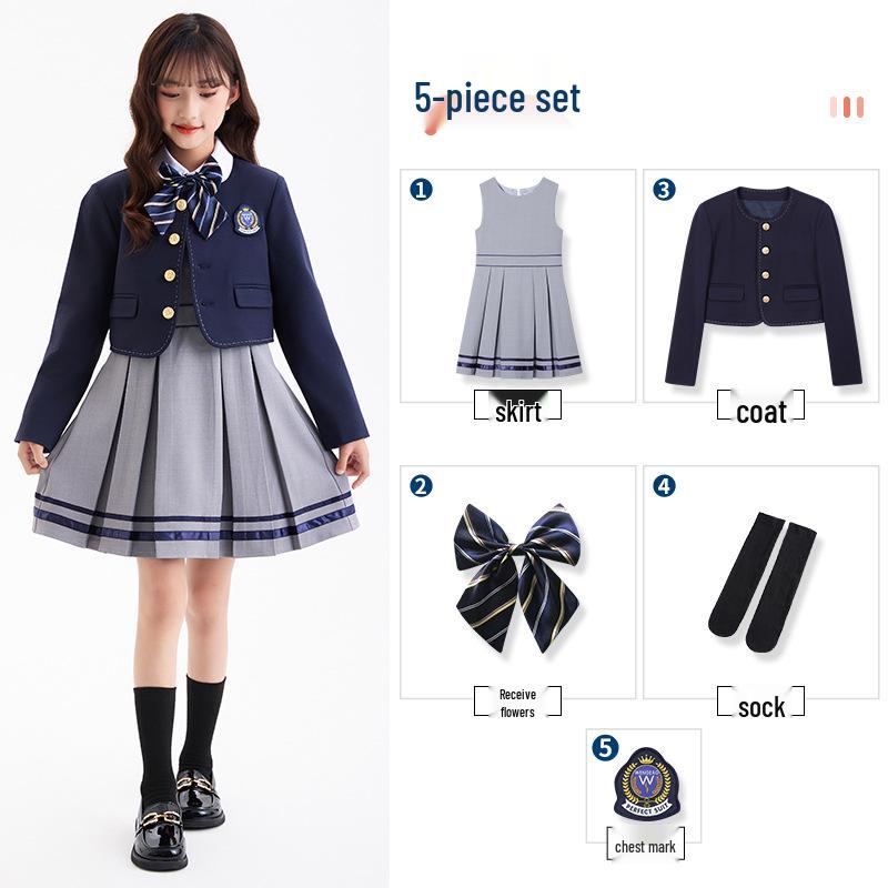 British Style Kindergarten Uniforms: Children's Formal Suit Jackets for Boys and Girls