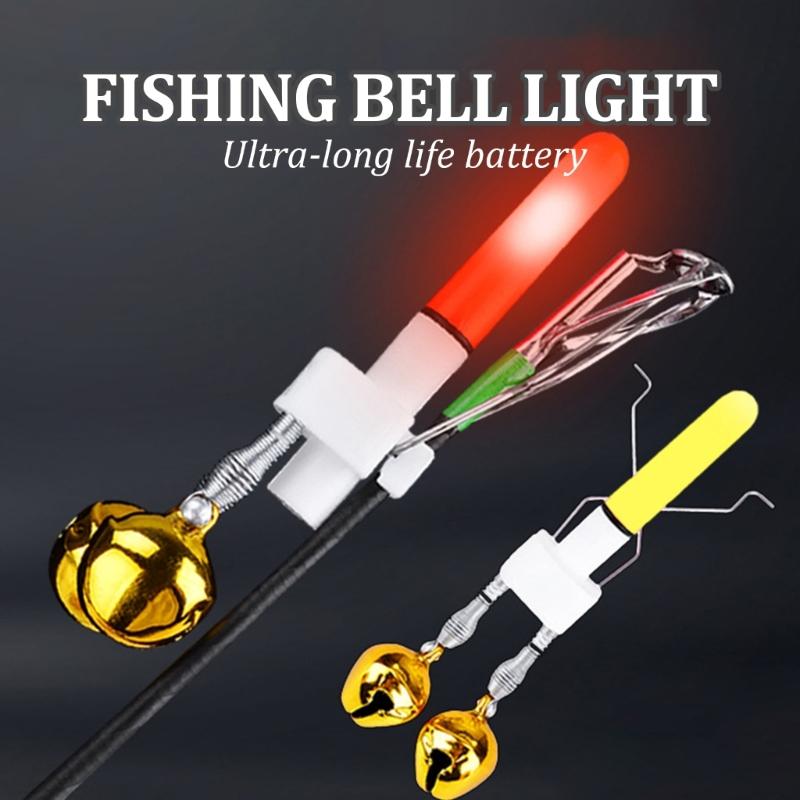 Fishing Bites Alarm Indicator Fishing Bells Clip with LED Light Night Sea Fishing Rod Fishing Bites Alarm Indicator