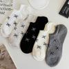 5 Pairs Women's Elegant Bow Short Socks - Breathable, Lightweight, Invisible Spring/Summer Casual Socks with Loose Cuff and Decorative Bow Design