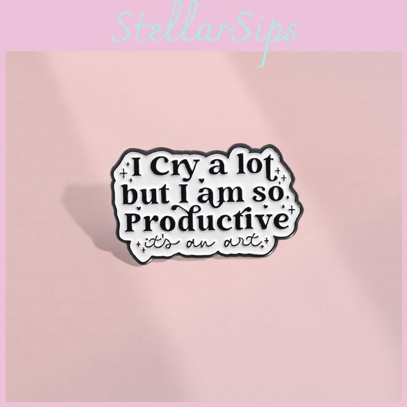 Black Stylish Artistic Letter Brooch Quirky Cartoon Design Versatile Metal Accessory Pin