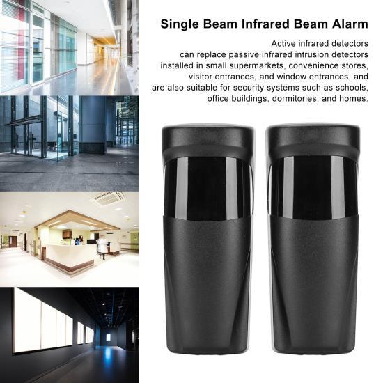 Tür-Einzelstrahl-Infrarotstrahl-Alarm, wasserdicht, hochempfindliche Infrarotstrahlsensoren für Schulen und Häuser, Schwarz
