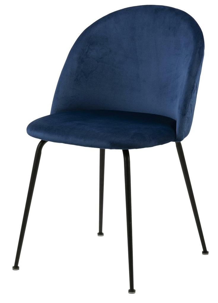 Louise UPHOLSTERED CHAIR, BLUE, METAL LEGS