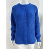 Maglioni a girocollo a maniche lunghe con stampa tinta unita, casual, autunno inverno, da donna