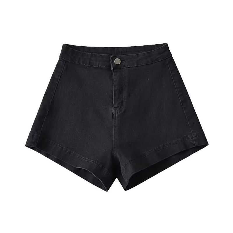 Fashion Style 2023 Summer New Fashion Trendy Women's One Button High Waist Slim Looking All-Matching Sheath Denim Shorts