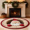 Christmas 3D Rug Optical Illusion Santa Claus Round Floor Mat Non-Slip Xmas