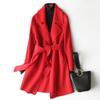 Small spring, autumn and winter new double-sided woolen cashmere coat women's medium and long woolen coat