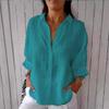 Women's Spring Cotton Linen Back Tie Design Shirt Polo Neck Single Breasted Women's Loose Casual Blouses Commute Daily Style