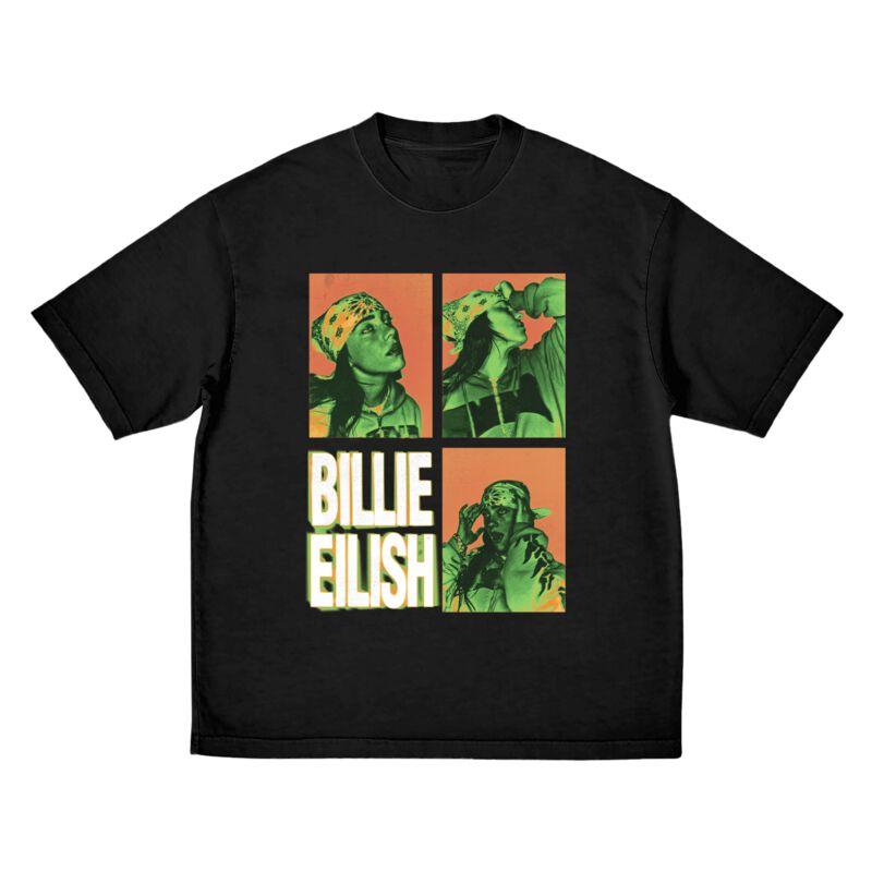 Photo Grid Billie Eilish Band T-Shirt 100% Cotton Graphic Tee Men Women Summer Streetwear Top