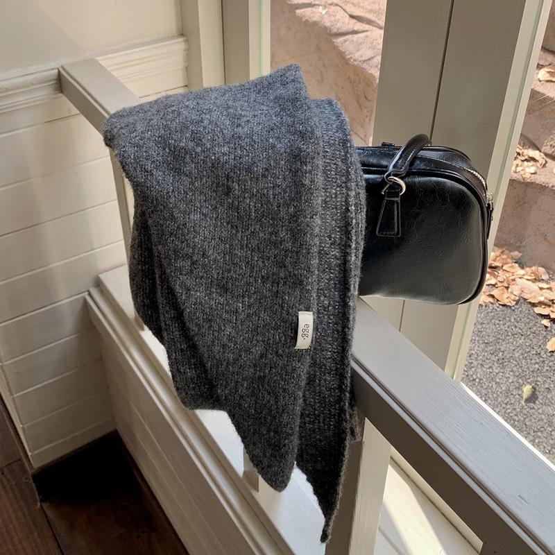 1Pc Triangular Scarf Warm Solid Color Soft Shawl Versatile Knit