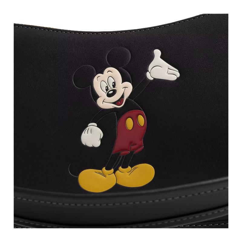 Coach Disney Disney Collaboration Swinger 23 Mickey Mouse Pattern Leather Swing Bag Handbag Medium Women's Black