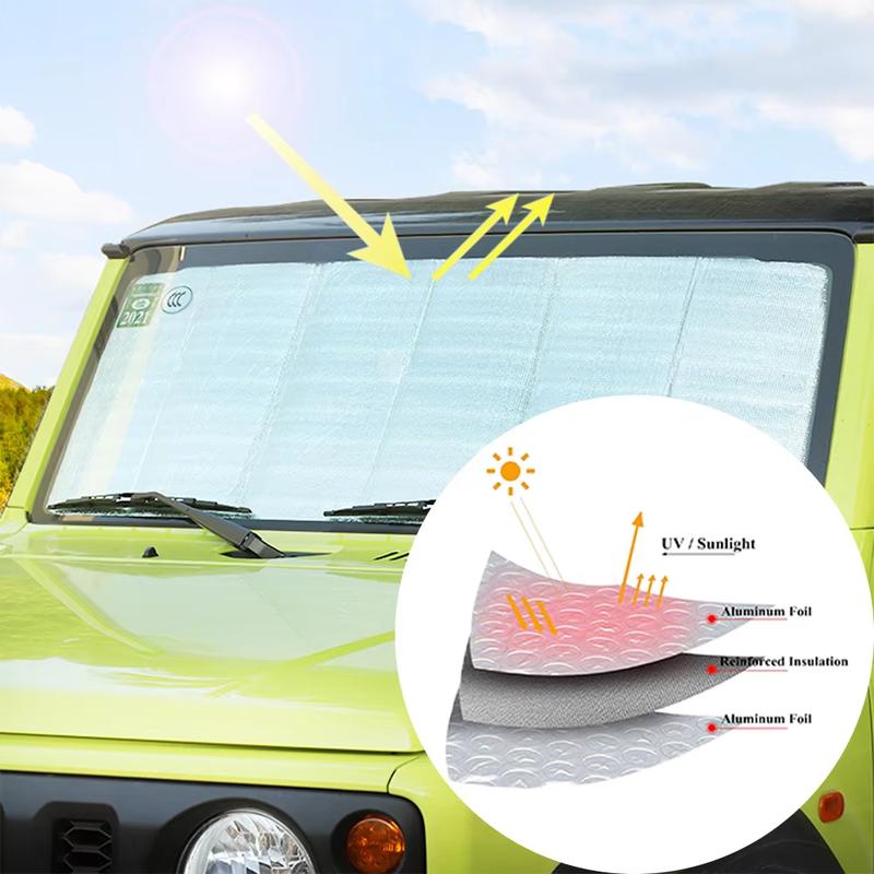 Front Windshield Sun Visor Foldable Sun Shade Cover for Suzuki Jimny JB64 JB74 -2026 UV Rays Block Interior Accessories