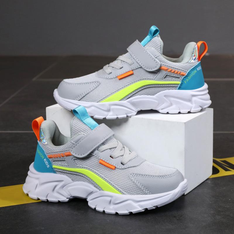 Children's Shoes Boys Spring and Autumn Four Seasons New Breathable Mesh Sports Shoes Primary School Students Lightweight Soft-soled Casual Running