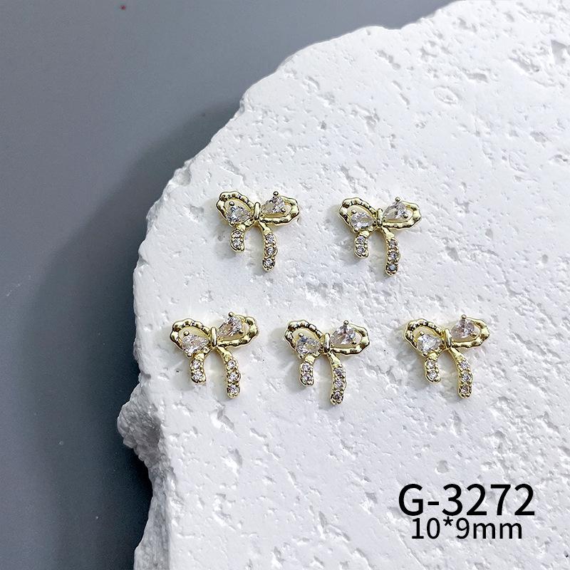 Lux Zircon Bowknot Nail Art Jewelry - Sparkling French Niche Design