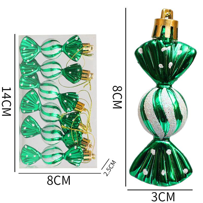 Colorful Christmas Candy Ornaments Gift Box - Electroplated Round Decorations for Trees and Windows
