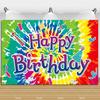 Colorful Peace Love Retro Hippie Bus Dyed Backdrop Kids Birthday Party Decorations Bohemian Style Guitar Floral Photography Prop
