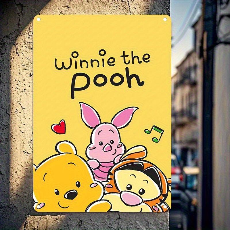 Disney Winnie the Pooh Metal Wall Art - 20.32x30.48 Cm, Vibrant Cartoon Decor Featuring Tigger, Piglet, Eeyore & More, Durable M