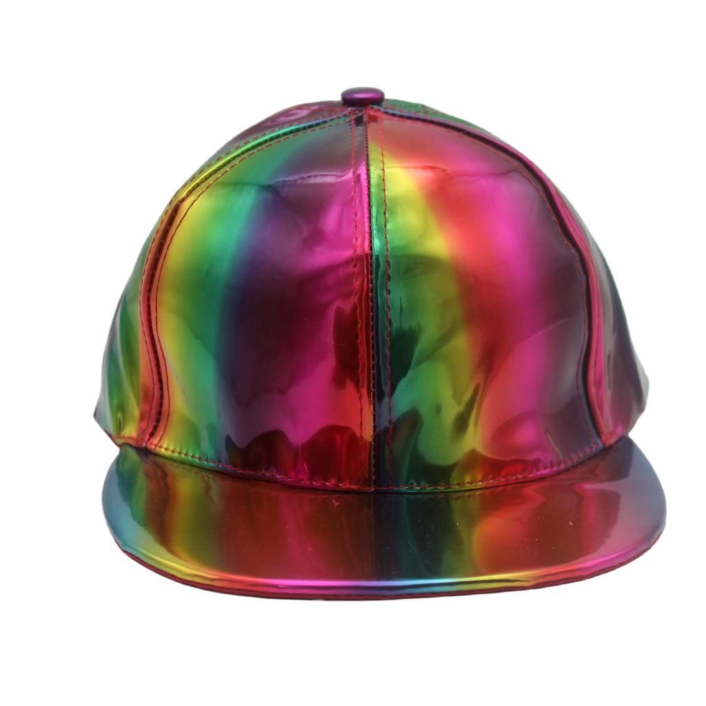 Fashion PU Rainbow Color Changing Hiphop Baseball Cap Snapback Hat Adult Outdoor Casual Trucker Caps Casual Bone Adjustable Hats