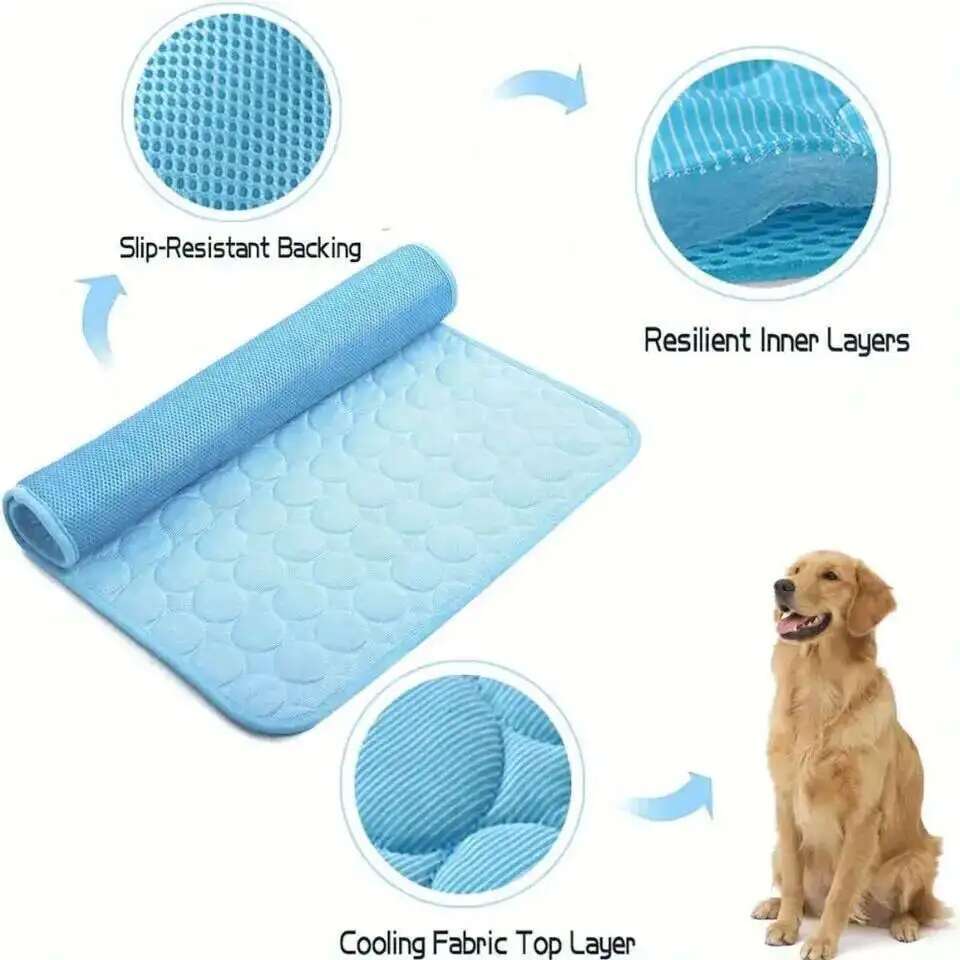 Cooling Cat Mat Summer Pad Mat For Dogs Cat Ice Silk Blanket Sofa Breathable Pet Dog Bed Summer Washable For Small Large Dog Cat
