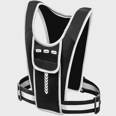 Mochila Colete Refletivo para Corrida ao Ar Livre - Porta Garrafa de Água e Porta Telefone para Ciclismo, Caminhadas e Montanhismo