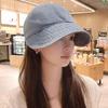 Retro Washed Denim Sun Hats For Women Fashion Wide Brim Adjustable Baseball Caps Casual Outdoor Sun Visors Hat