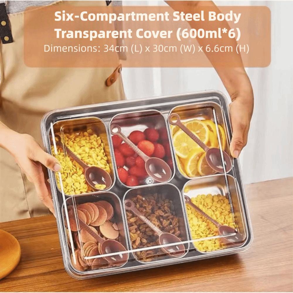Stainless Steel Storage Seasoning Box PC Cover Condiment Organizer  Restaurant