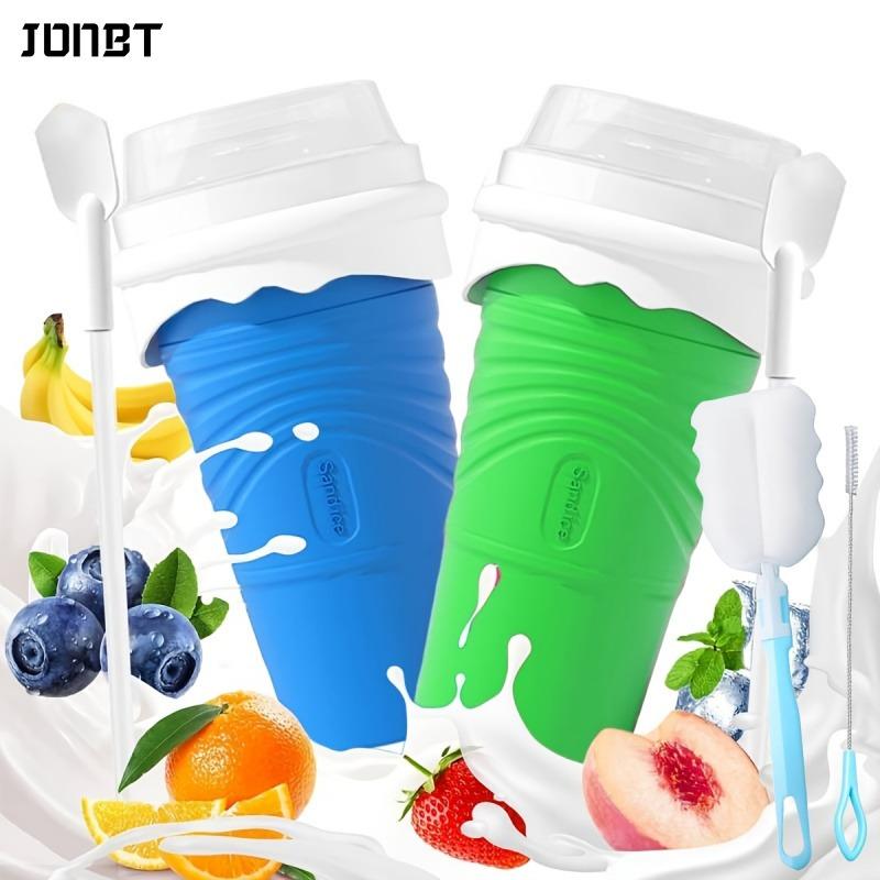 500ml Silicone Quick-cooling Cup Cooler for Drinks Squeeze Bottle Home Outdoor Beverage Homemade Smoothie Cup Ice Cream Cup Mugs