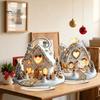 Christmas Party Centerpieces Winter Ornaments, Double-sided Acrylic Snowman/Santa Claus/Reindeer/Cottage Table Xmas Fireplace Decorations for Holiday