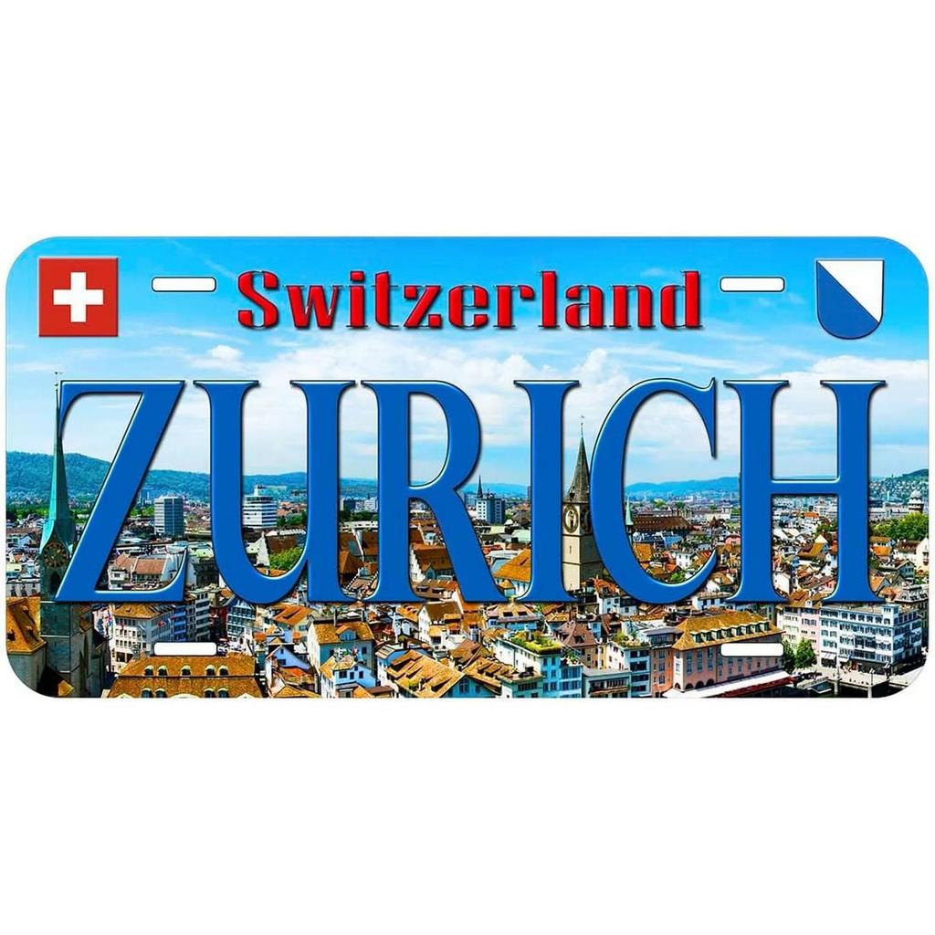 Vintage SPZ Dekorační značky Vintage New York Zurich Dublin Atény City Tagy Kovové automobilové značky pro přední část auta