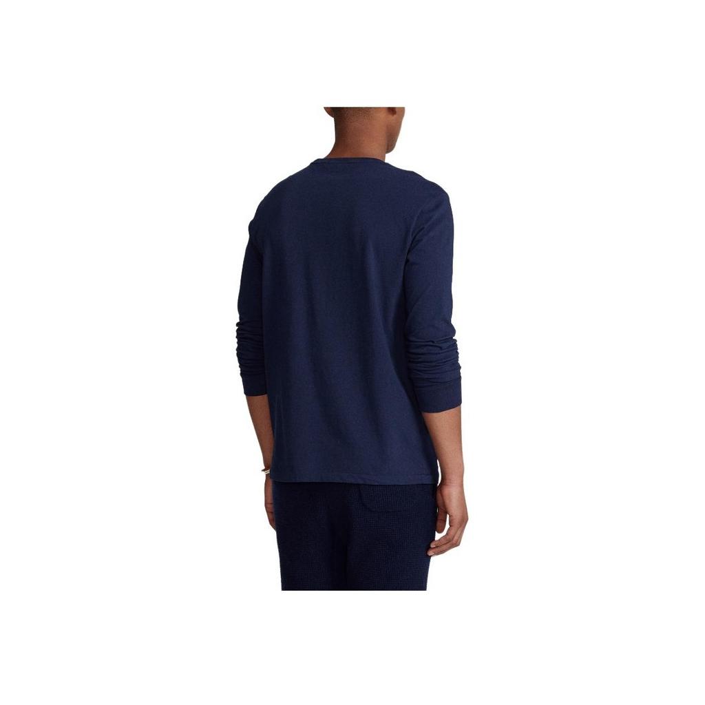 Polo Ralph Lauren Bear Print Slim Fit Crew Neck Long Sleeve T-Shirt Men Tops Dark-Blue MNPOTSH16820153-410