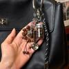 Coffee Lover Gift Resin Metal Keychain Vintage Braided Cord Design Compact Keyring for Accessories