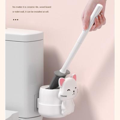 Cepillo para Inodoro con Dibujo de Gato Limpieza sin Rincones Muertos Nuevo Set de Cepillos de Limpieza Inodoro