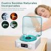 Reproductor de Vinilo Waves Altavoz Bluetooth con Ruido Blanco Tocadiscos Retro Altavoz Ayuda para Dormir Altavoz con Forma de Vitrola con Luz RGB
